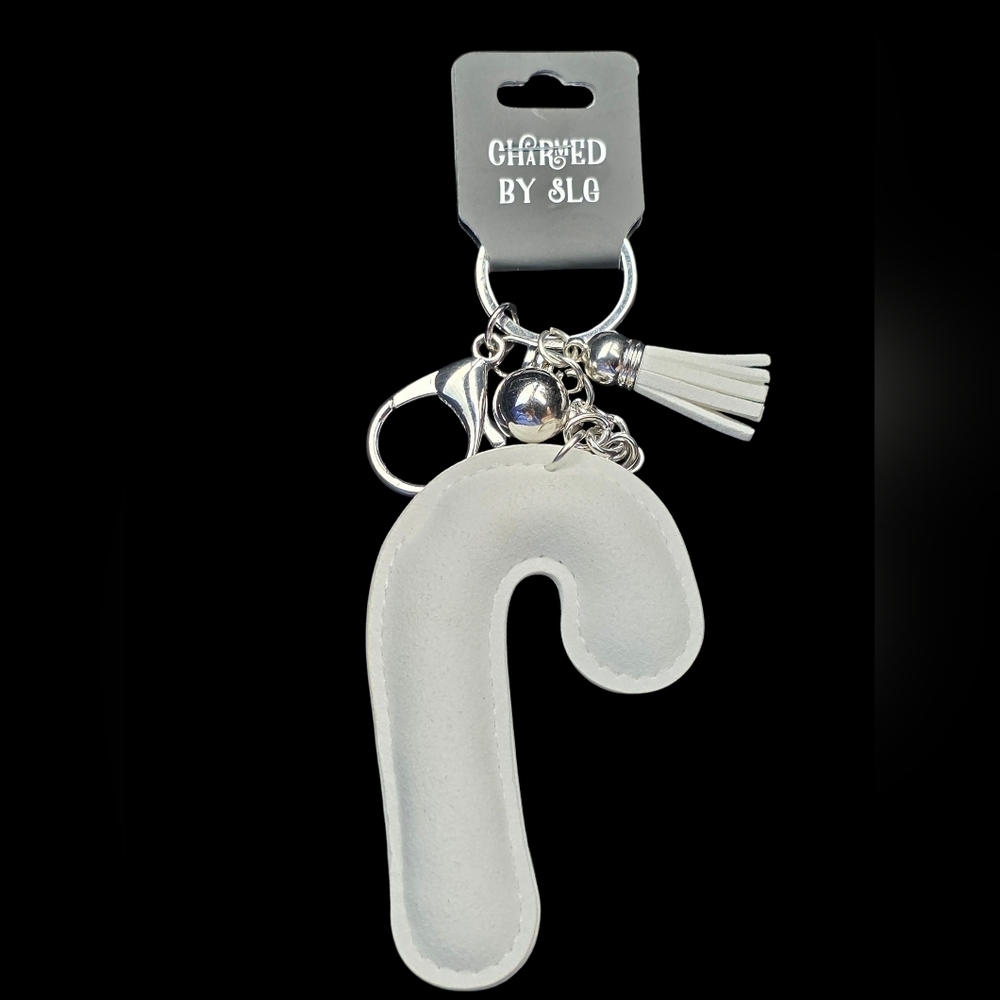 Candy Cane Rhinestone Bag Charm / Keychain - Picture 3 of 3